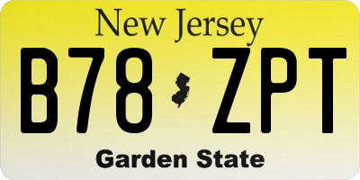 NJ license plate B78ZPT