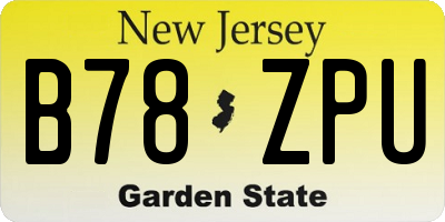 NJ license plate B78ZPU