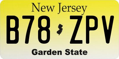NJ license plate B78ZPV