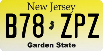 NJ license plate B78ZPZ