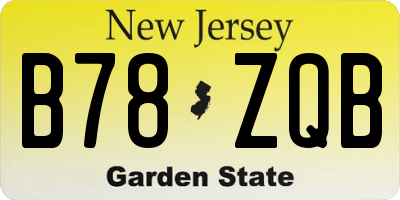 NJ license plate B78ZQB
