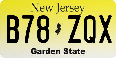 NJ license plate B78ZQX