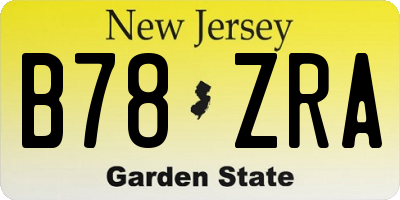 NJ license plate B78ZRA