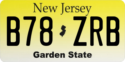 NJ license plate B78ZRB