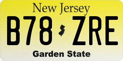 NJ license plate B78ZRE