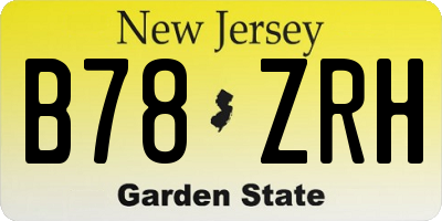 NJ license plate B78ZRH