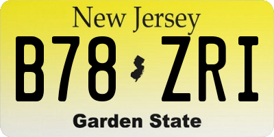 NJ license plate B78ZRI