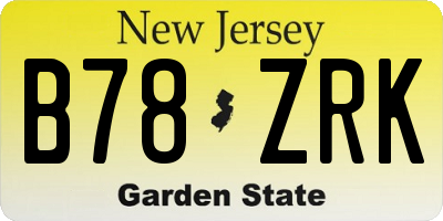 NJ license plate B78ZRK