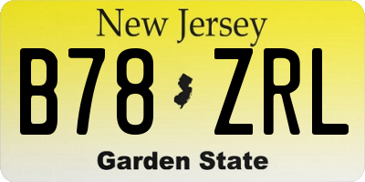 NJ license plate B78ZRL