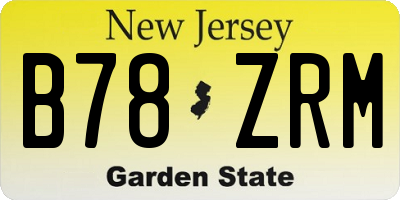 NJ license plate B78ZRM