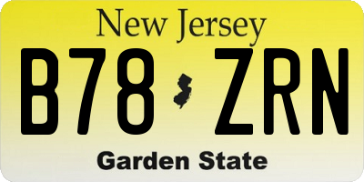 NJ license plate B78ZRN