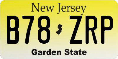 NJ license plate B78ZRP