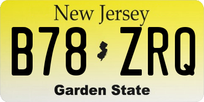 NJ license plate B78ZRQ
