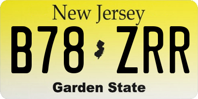 NJ license plate B78ZRR