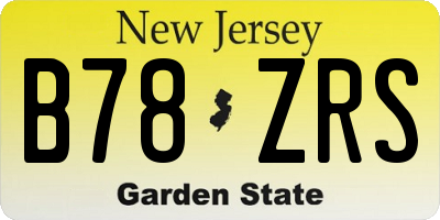NJ license plate B78ZRS