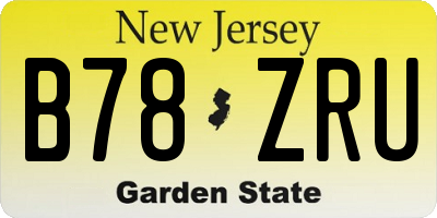NJ license plate B78ZRU