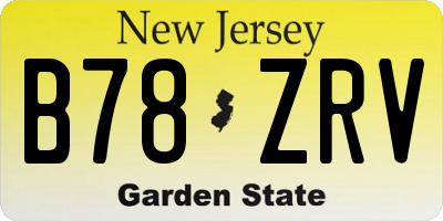 NJ license plate B78ZRV