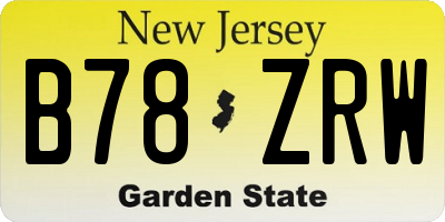 NJ license plate B78ZRW