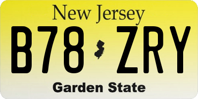 NJ license plate B78ZRY