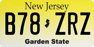 NJ license plate B78ZRZ