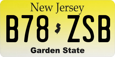 NJ license plate B78ZSB