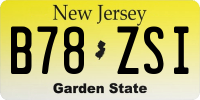 NJ license plate B78ZSI