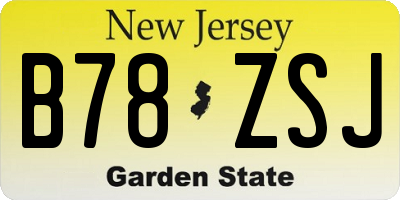 NJ license plate B78ZSJ