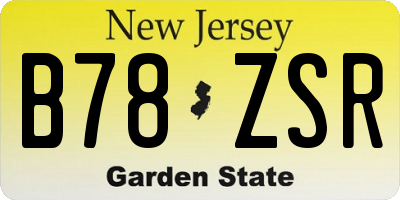 NJ license plate B78ZSR