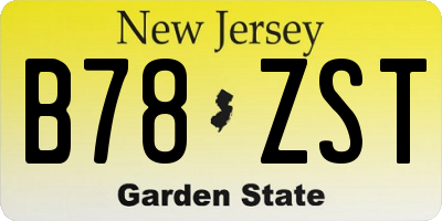 NJ license plate B78ZST