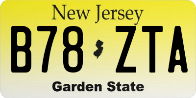 NJ license plate B78ZTA