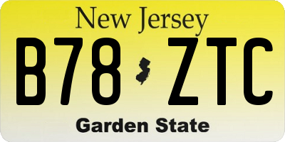 NJ license plate B78ZTC