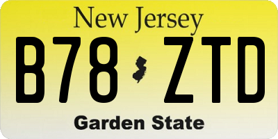 NJ license plate B78ZTD