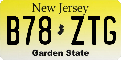 NJ license plate B78ZTG