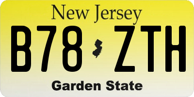 NJ license plate B78ZTH