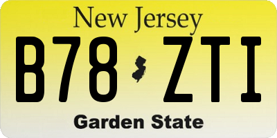 NJ license plate B78ZTI