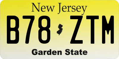 NJ license plate B78ZTM