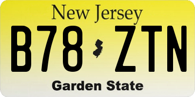 NJ license plate B78ZTN