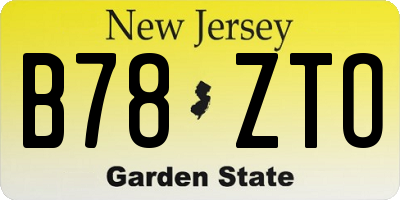 NJ license plate B78ZTO