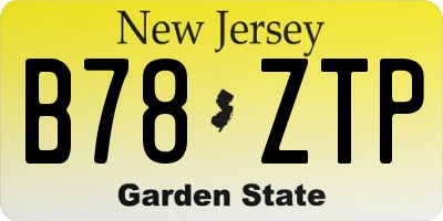 NJ license plate B78ZTP