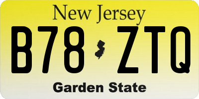 NJ license plate B78ZTQ