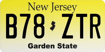 NJ license plate B78ZTR