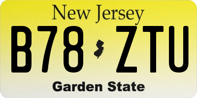 NJ license plate B78ZTU