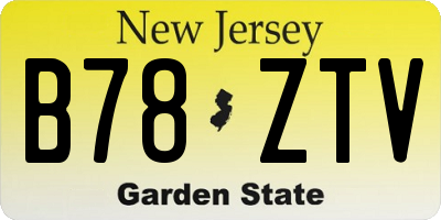 NJ license plate B78ZTV