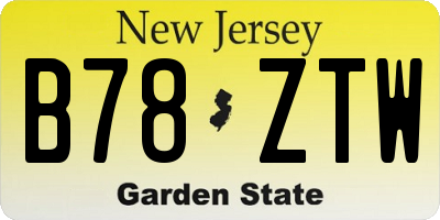 NJ license plate B78ZTW