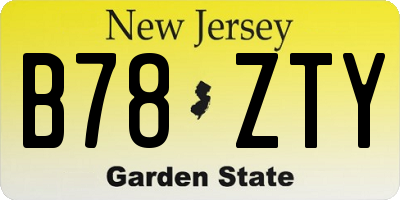 NJ license plate B78ZTY