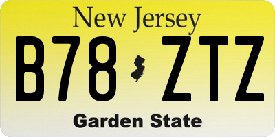 NJ license plate B78ZTZ