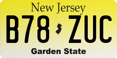NJ license plate B78ZUC