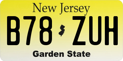 NJ license plate B78ZUH