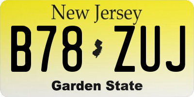 NJ license plate B78ZUJ