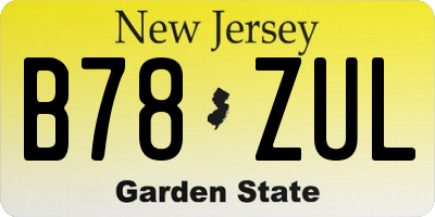 NJ license plate B78ZUL